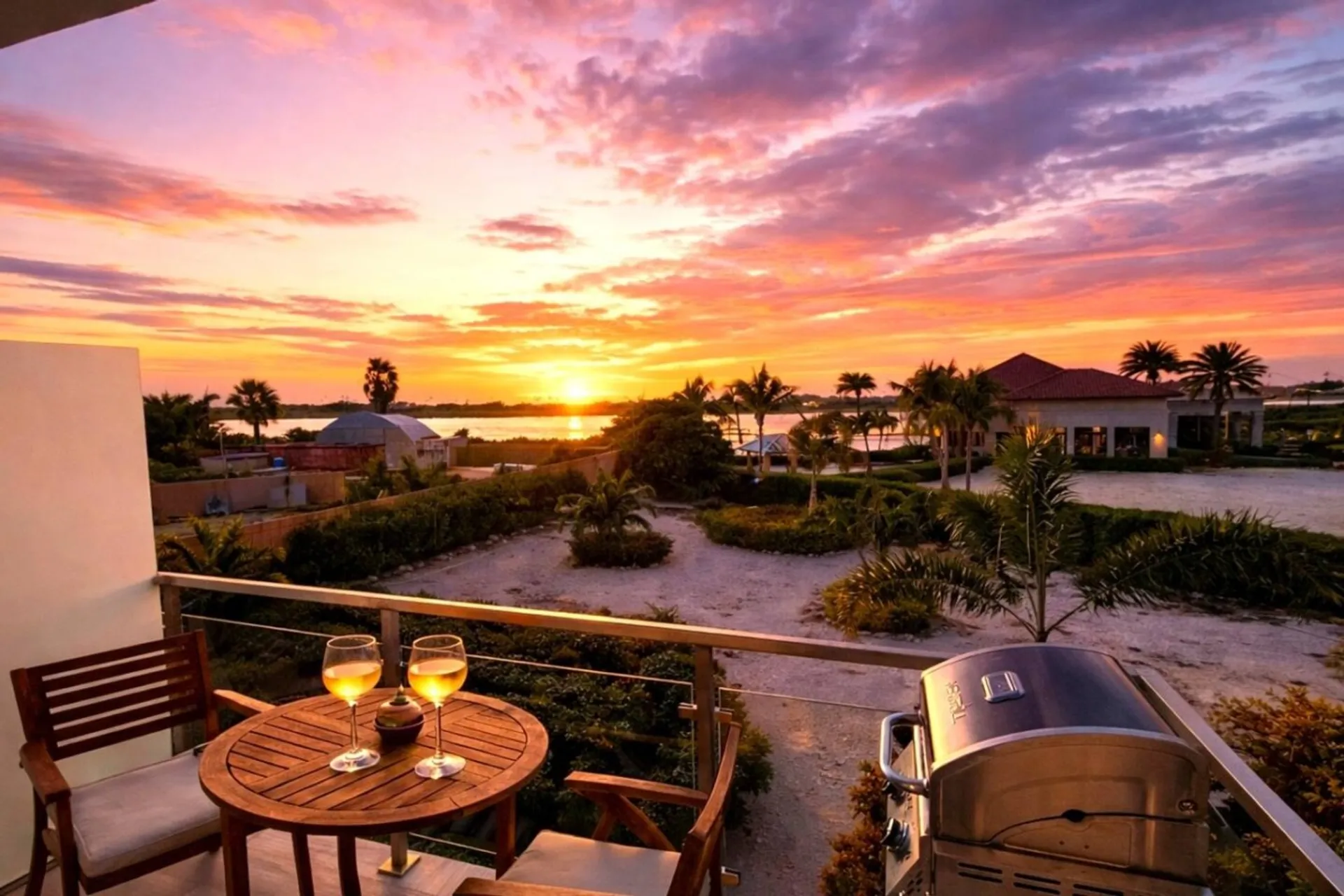 Sunset from Diamante Azurea’s private balcony